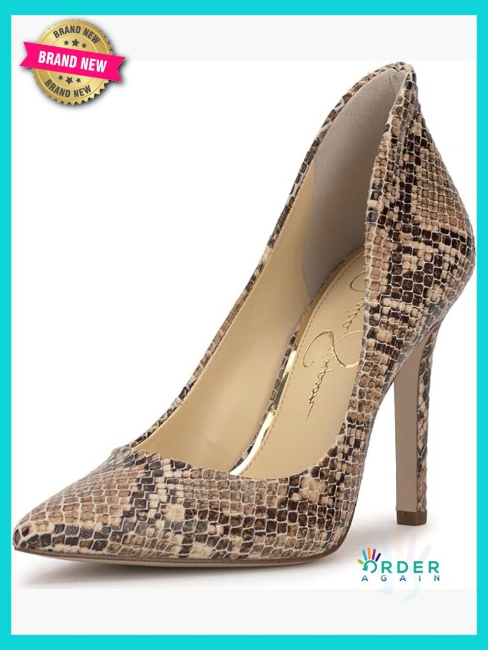 Faux Leather Stiletto Pumps Snake Print Pointed Toe Party Heels
